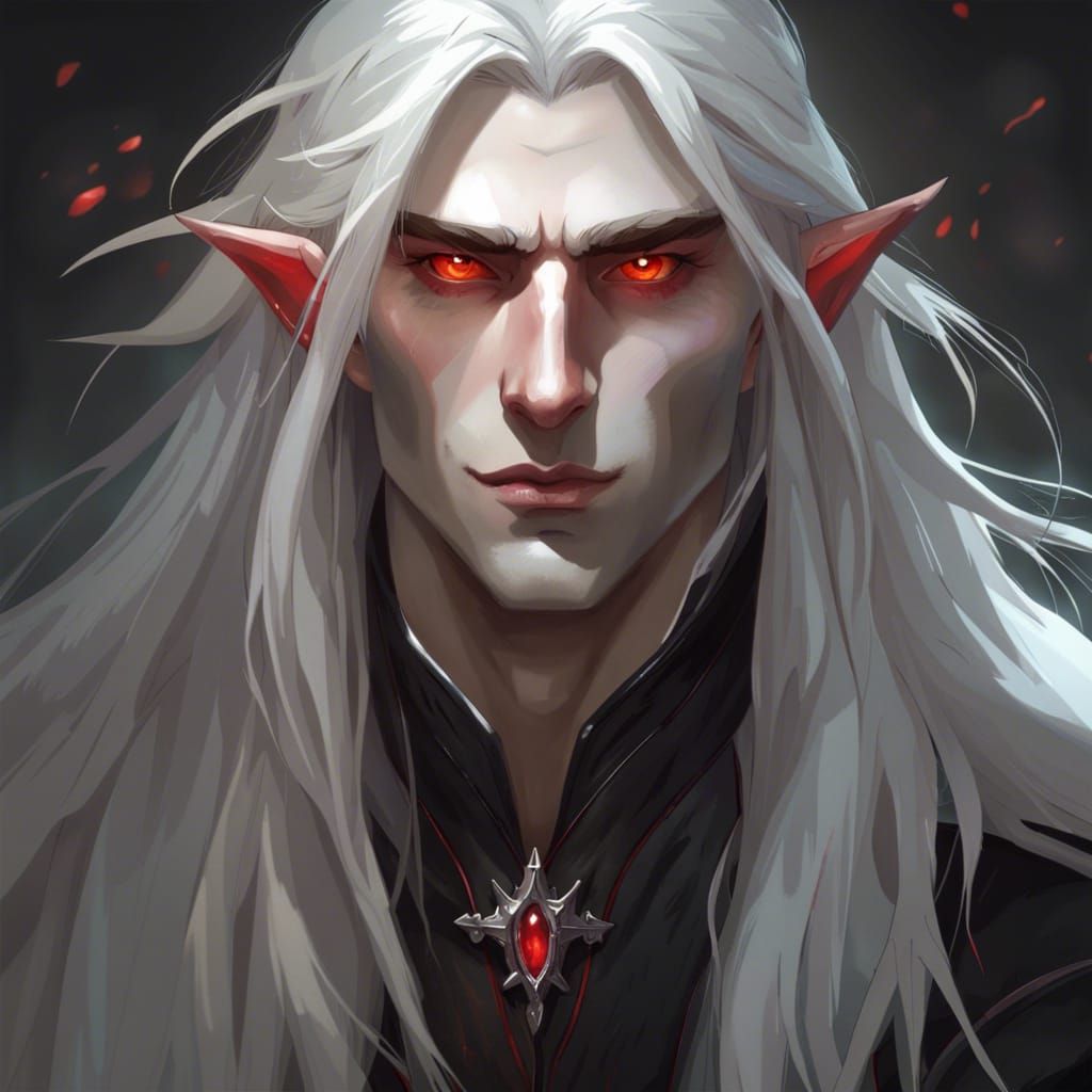 Ethereal Elf Portrait in Cyberpunk Hues