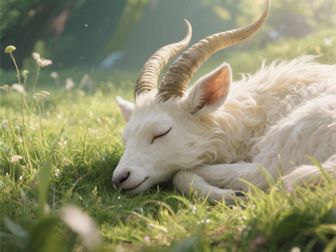 Gentle Fantasy Creature in Ethereal Meadow