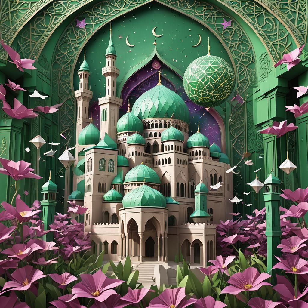 Anime-Inspired Eid Al-Fitri Card Greetings in 3D