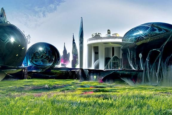 Ethereal UFO Descends Upon the Whitehouse in Hyperrealistic...