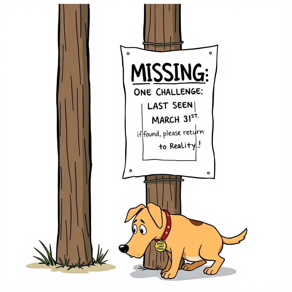 Humorous Missing Poster Teases Reality's Elusive Challenge