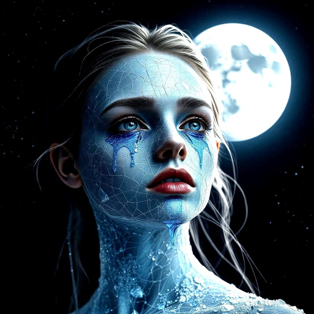 Crystal Skin Goddess Under Midnight Moon