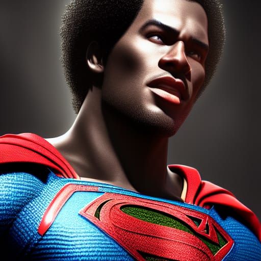 Dark Fantasy Portrait of a Black Superman