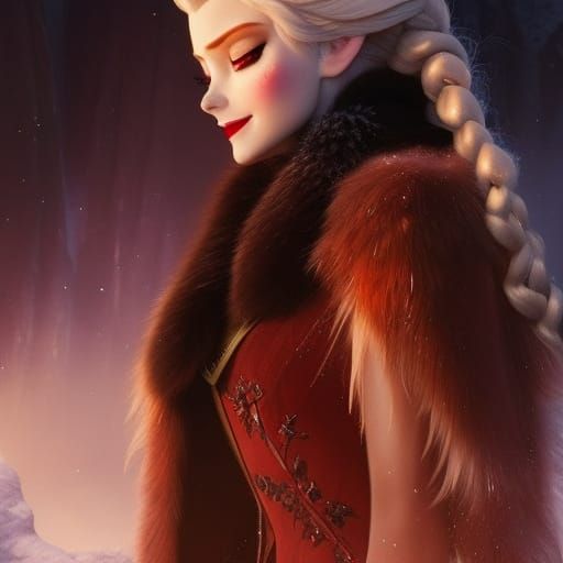 Vampire Elsa Goddess in Art Nouveau Style