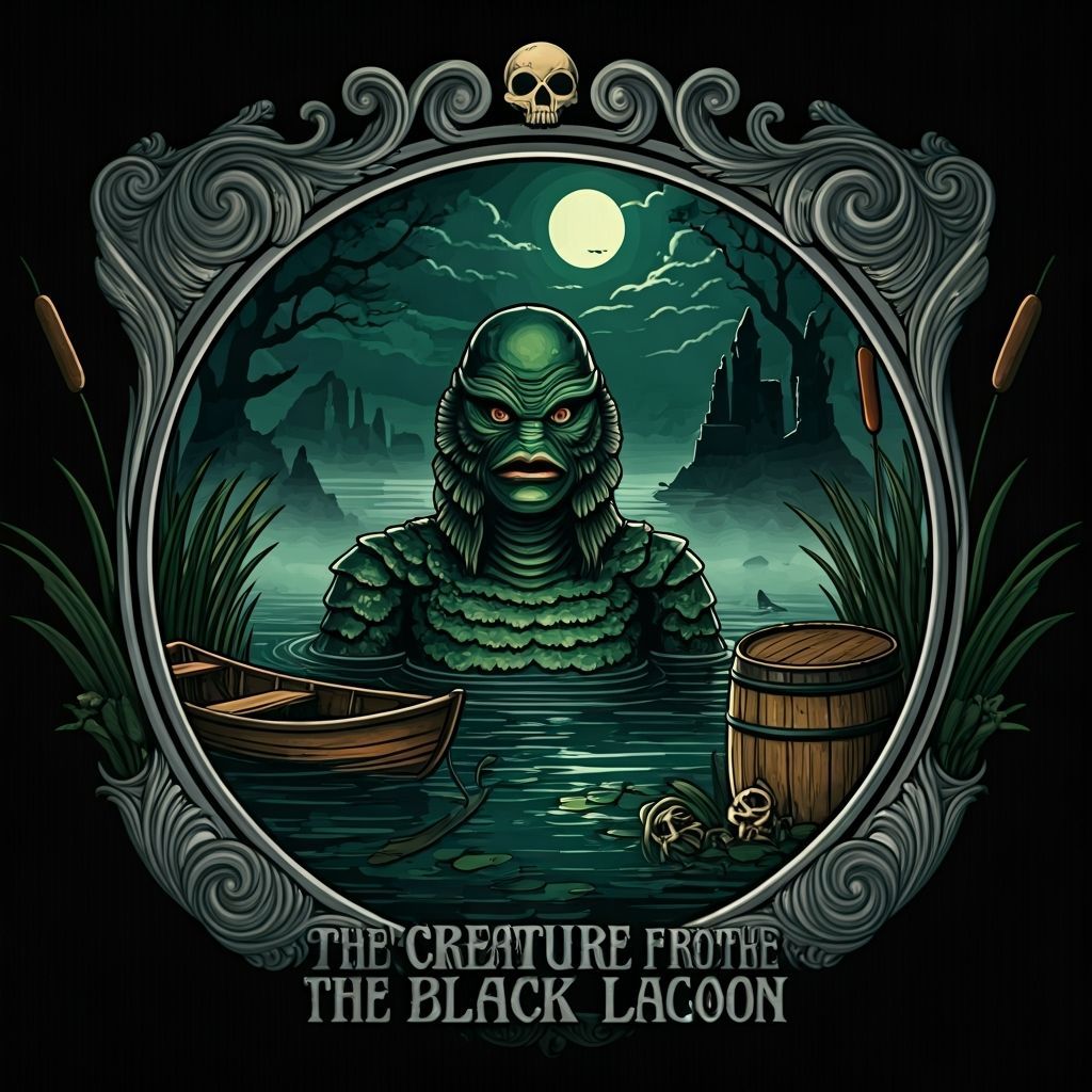 Neo-Traditional Creature from the Black Lagoon Horror Poster