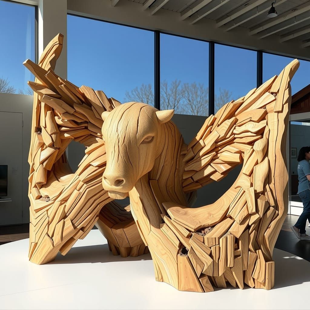 Detailed Wooden Sculpture Art