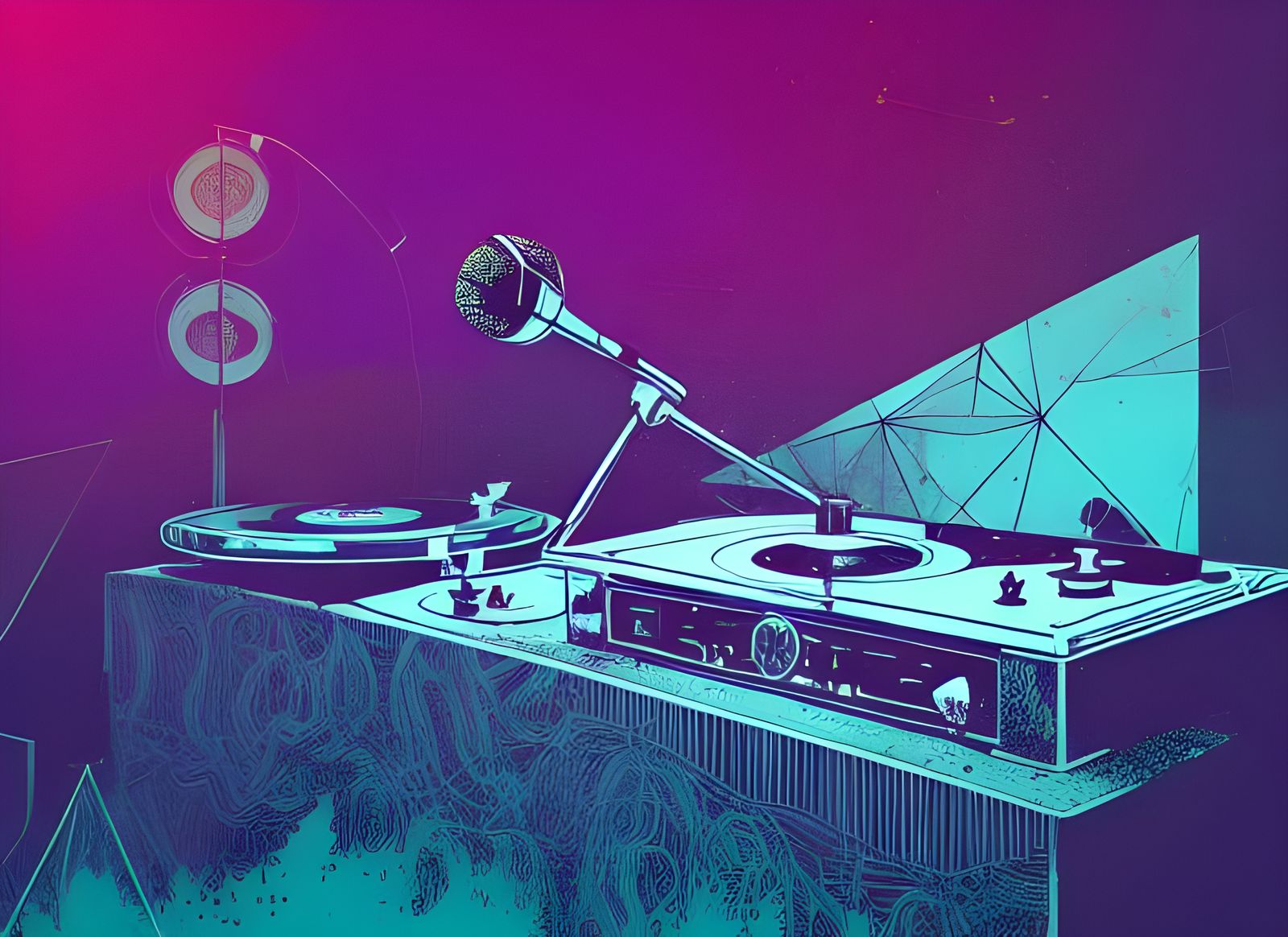 Cyberpunk Digital Painting of Groovy Music Scene