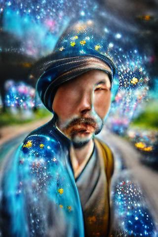Ethereal Cosmic Voyage in Vibrant Oil Paint