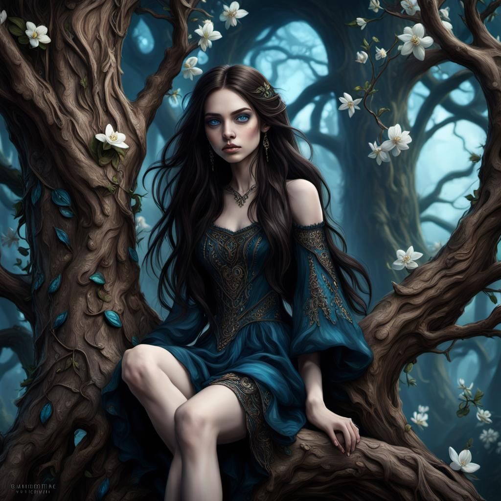 A Young Goddess Sits in Splendor, a Masterpiece of Clean Lin...