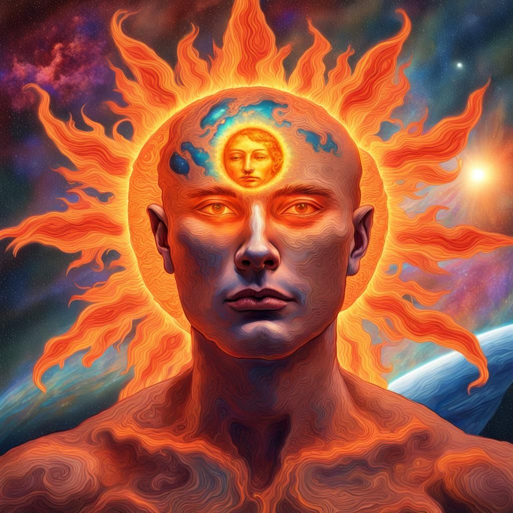 Visionary Astral Being Contemplates Cosmic Landscape