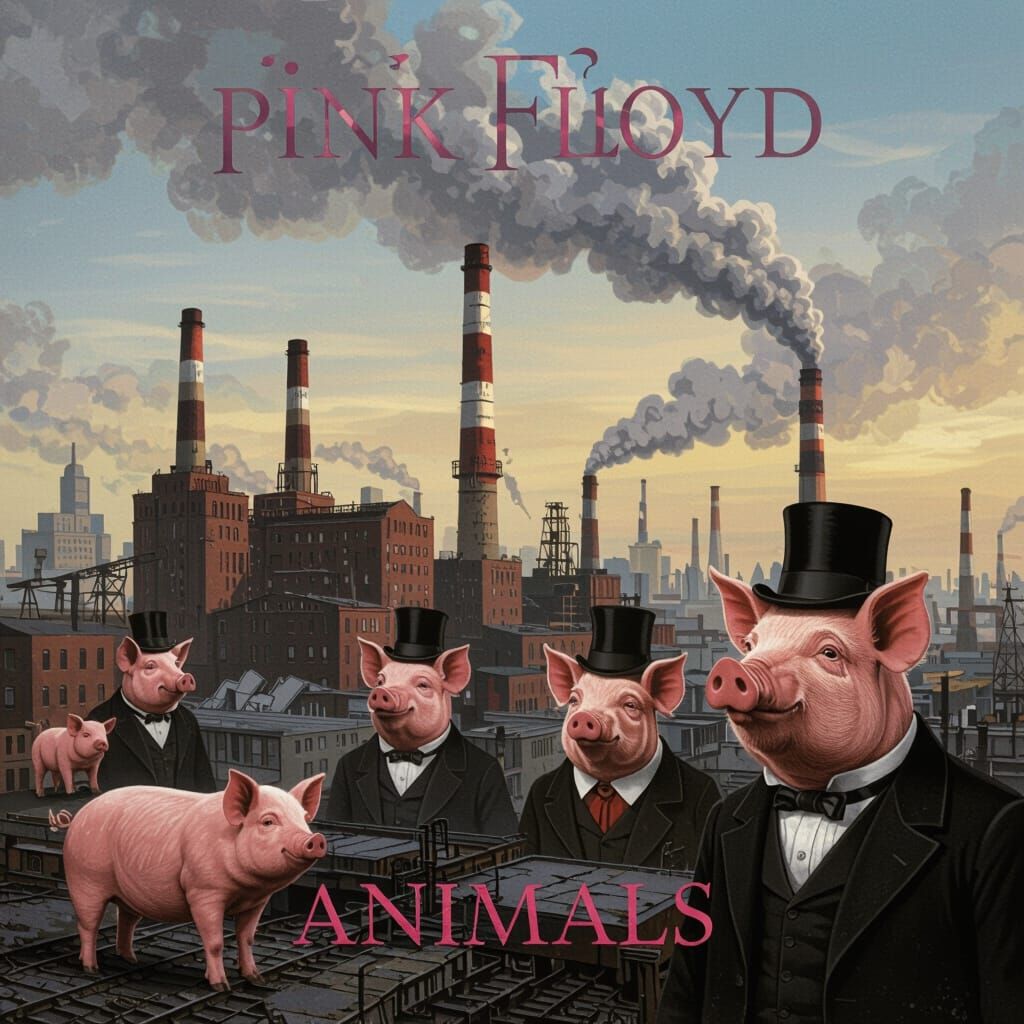 Animals Album Cover Symbolizing Industrial Revolution