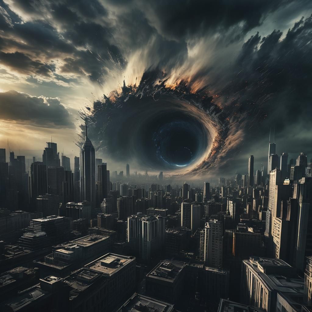 Apocalyptic Ruins of a Futuristic Timgad, Shattered by Celes...