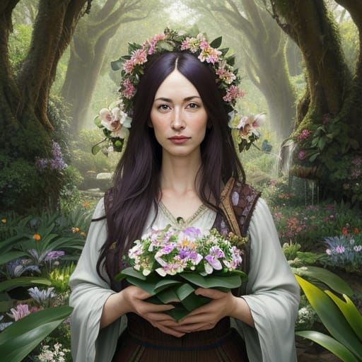 Portrait Floral Magestic QUIRKY Magical gardener, Orchid gro...