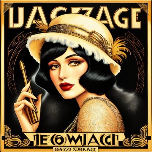 Jazz Age Singer in Art Deco Speakeasy
