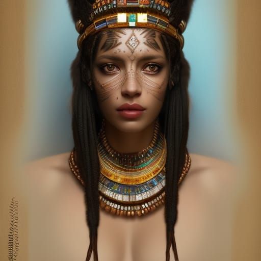 Egyptian Tribal Queen in Luxurious Attire