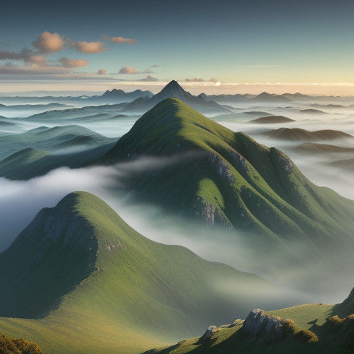 Breathtaking Panorama of Towering Mountains and Serene Ocean...