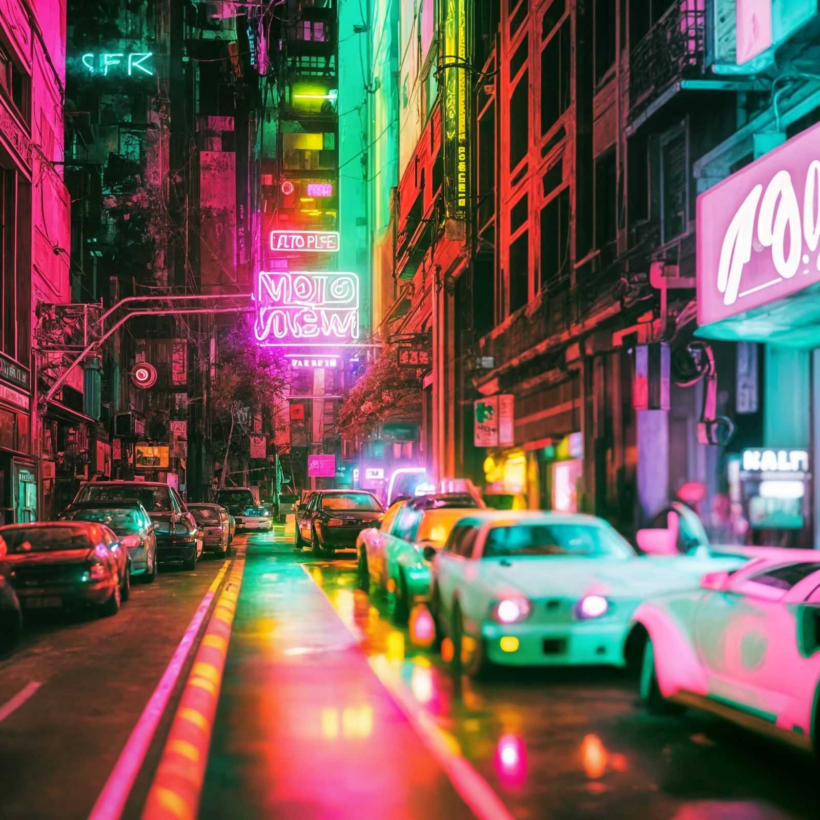 Neon Vampire in Borderlands: Oil and Neon Art