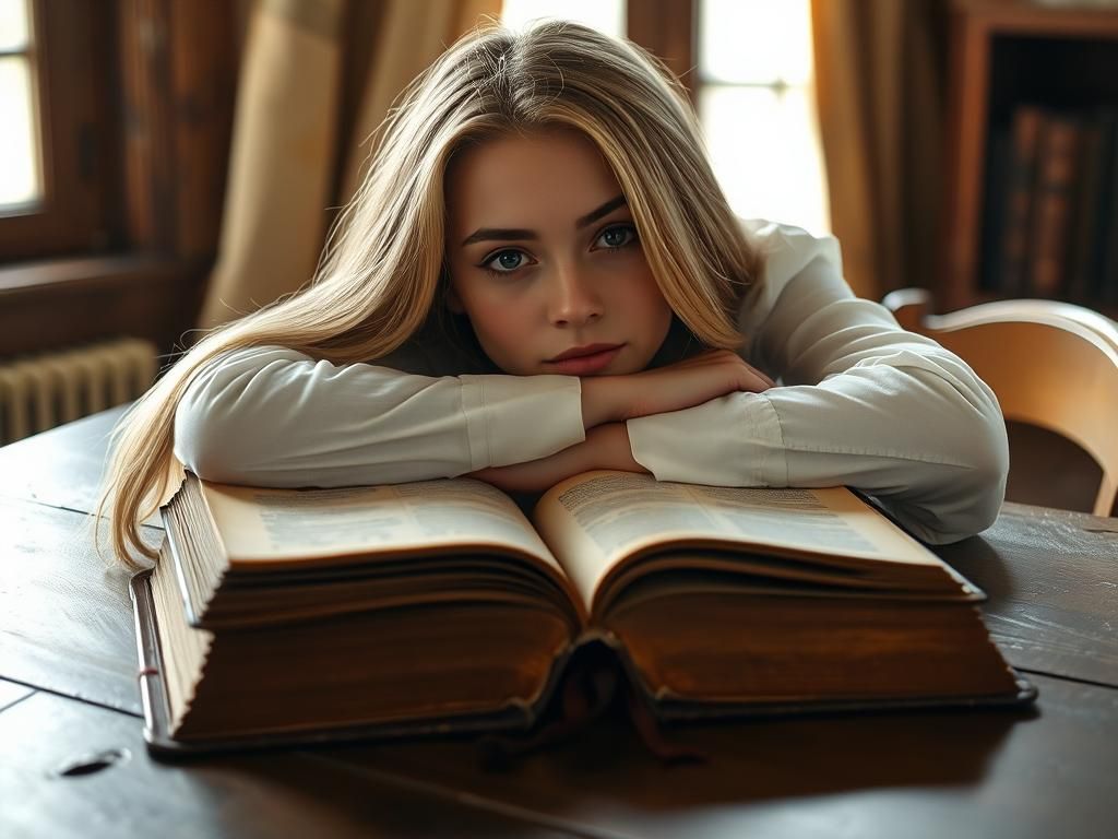 Serene Young Woman in Contemplative Repose