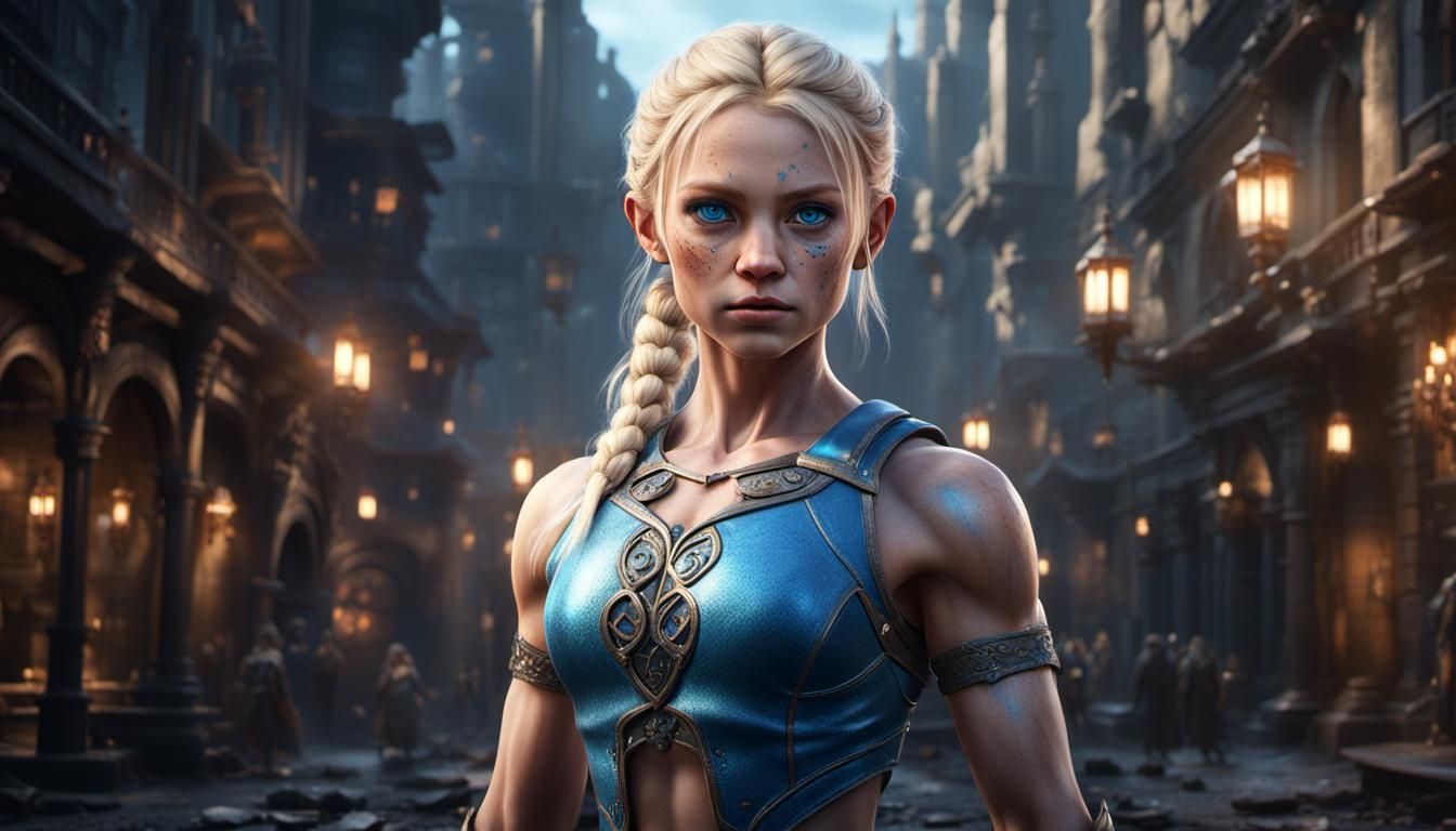 Youthful Fantasy Princess in Vibrant Matte Painting