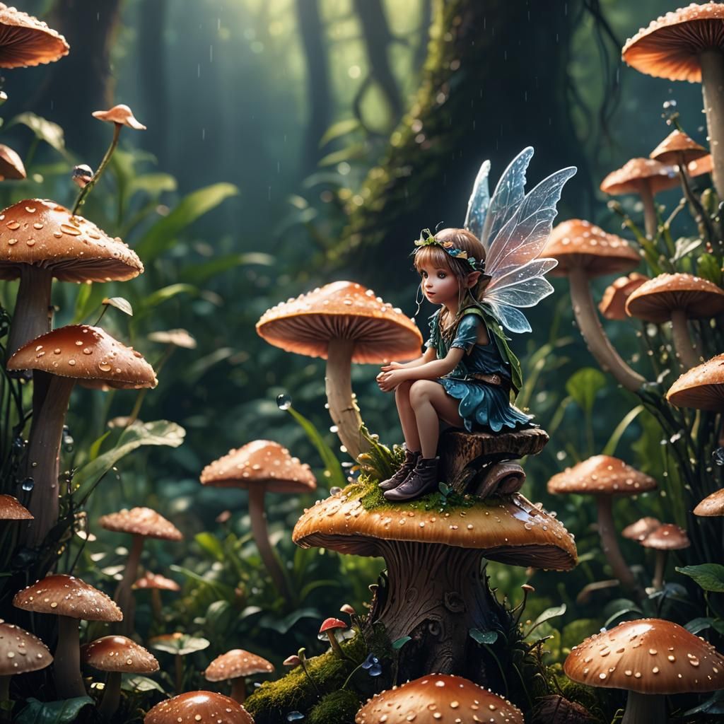 Enchanted Mushroom Realm in Vibrant Colors