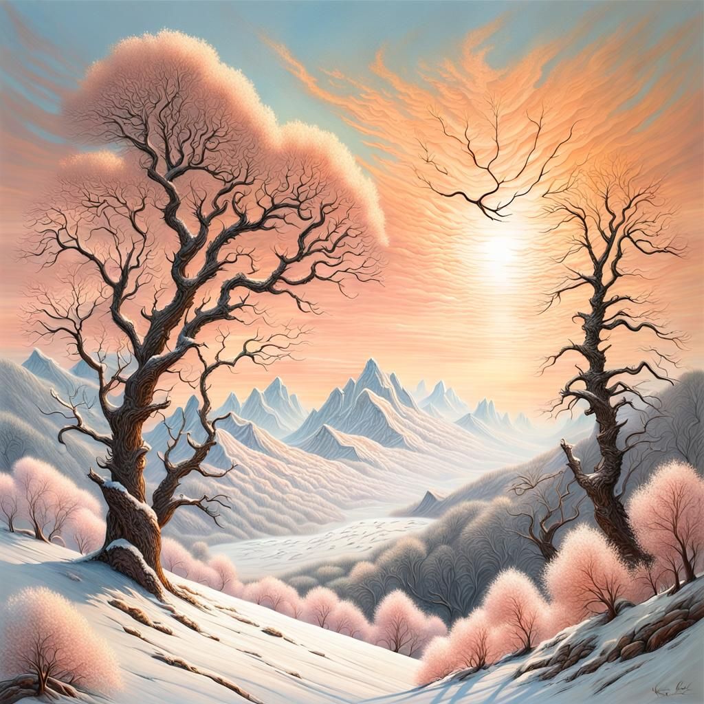 Winter Blizzard in Rocky Mountains: 3D Embossed Landscape