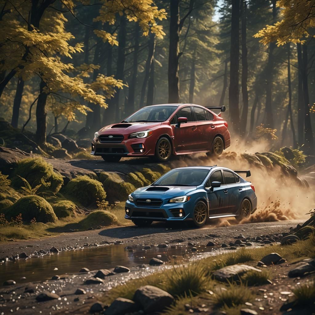 Subaru WRX in Vibrant Hiperreal Light