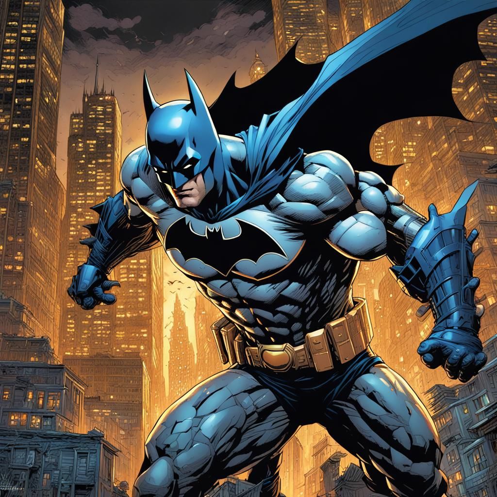 Batman in Hyperdetailed Anime Comic Art Style