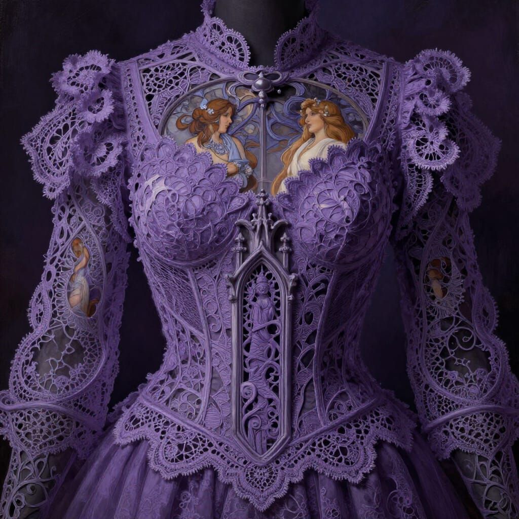 Baroque Violet Lace with Gothic Accents