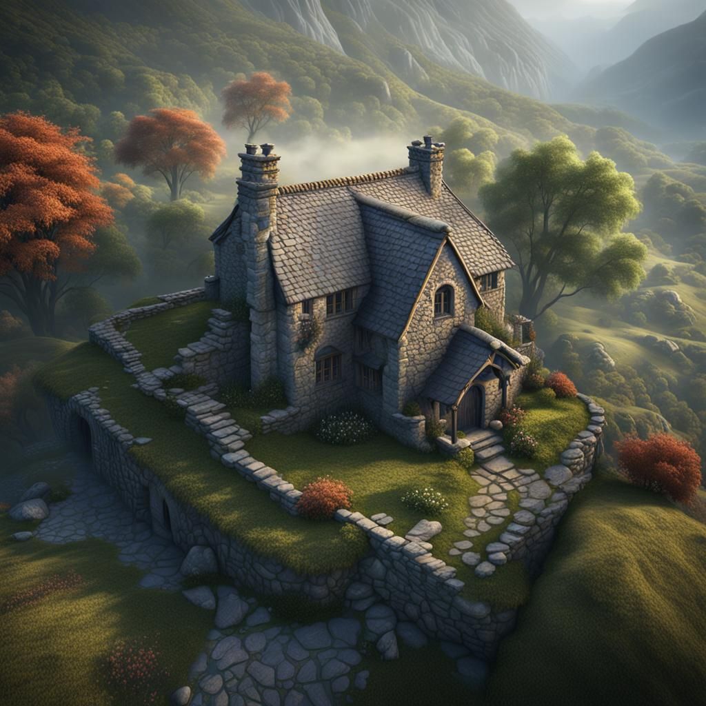 Misty Valley Cottage in Surrealistic Splendor