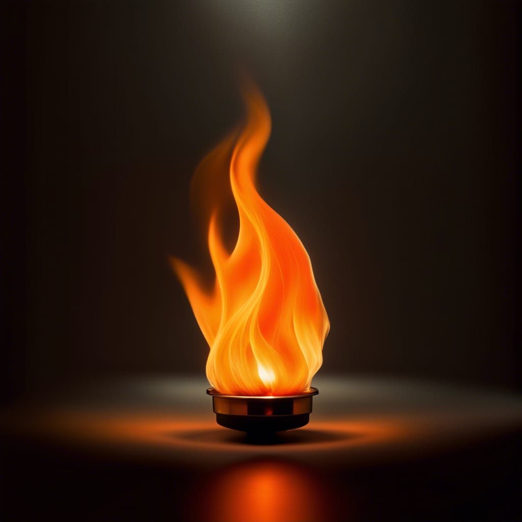 Bright Orange Flame Burning Intensely
