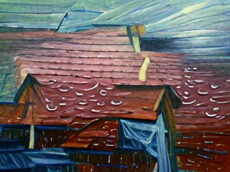 Surreal Stormy Night in Abstract Expressionism Style