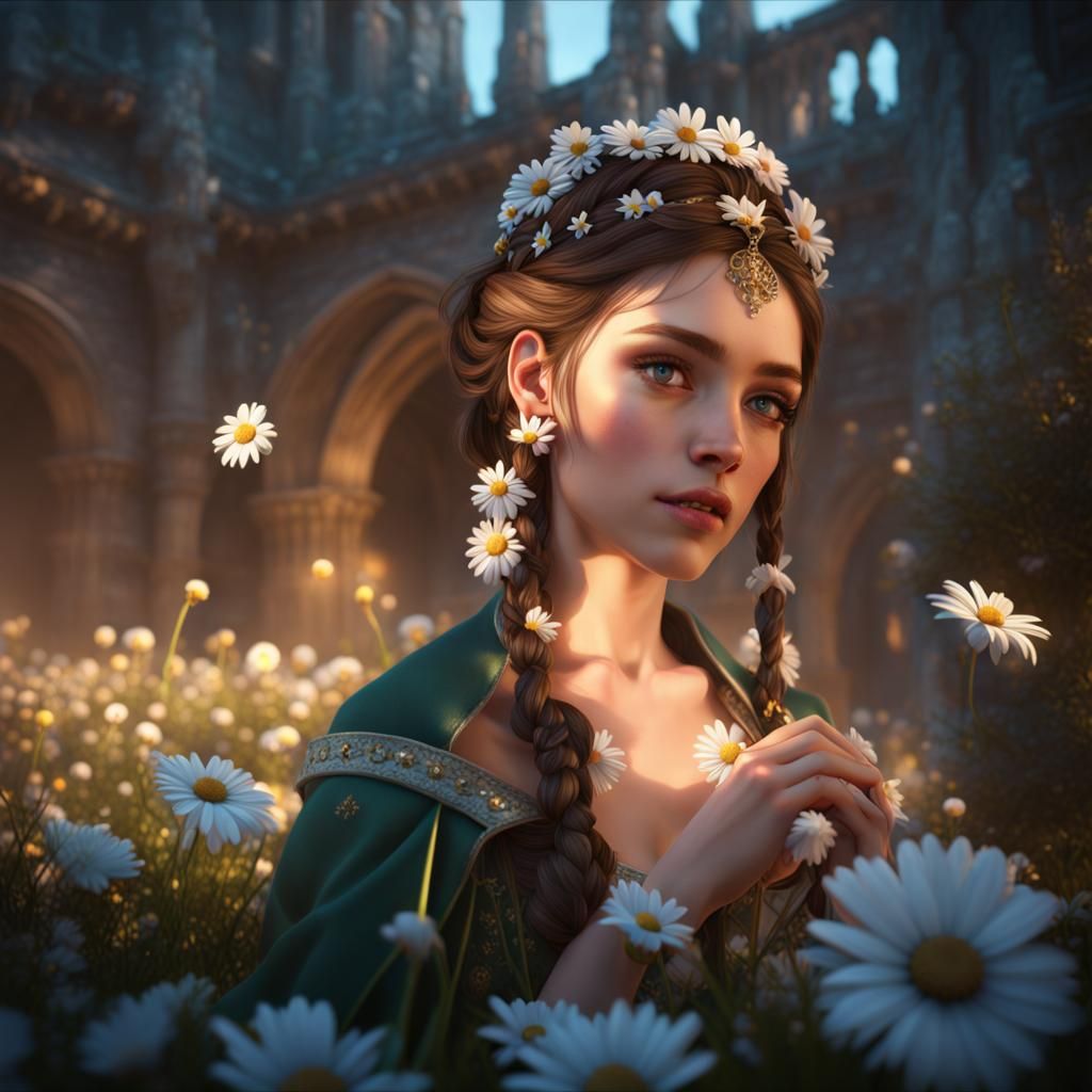 Daisy Princess in a Floral Fantasy