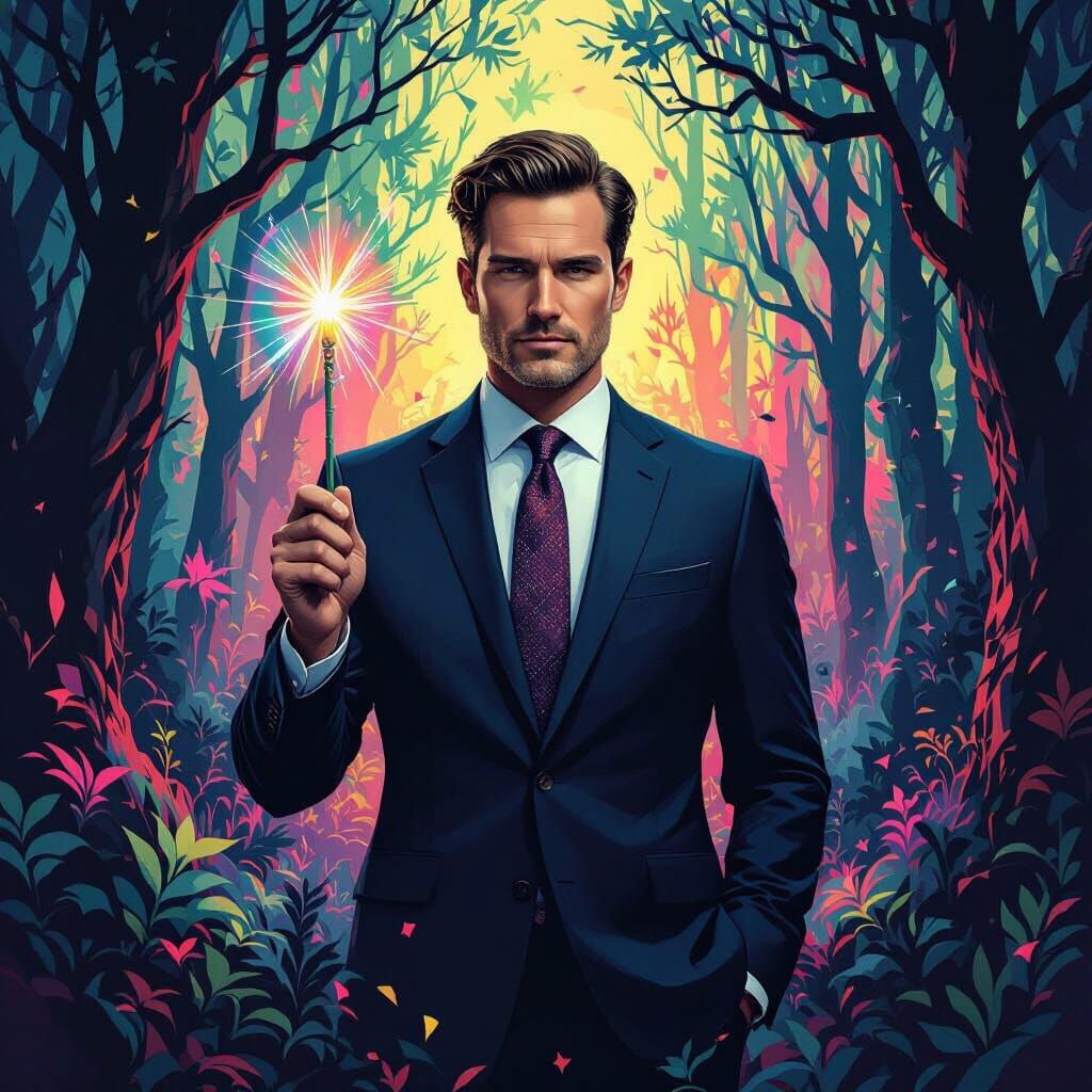 Fairy Politician in Dark Fantasy Pop Art Style