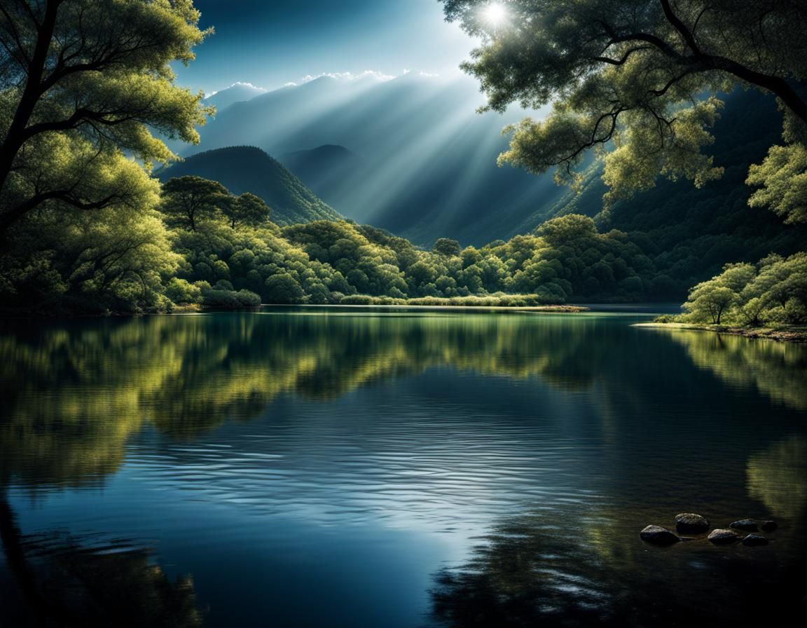 Tranquil Hyperrealistic Scene with Cinematic Atmosphere