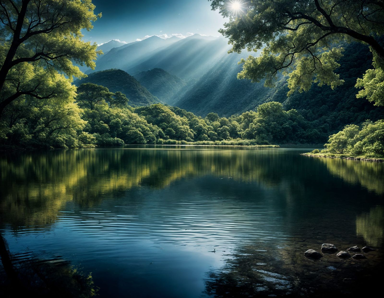 Tranquil Hyperrealistic Scene with Cinematic Atmosphere