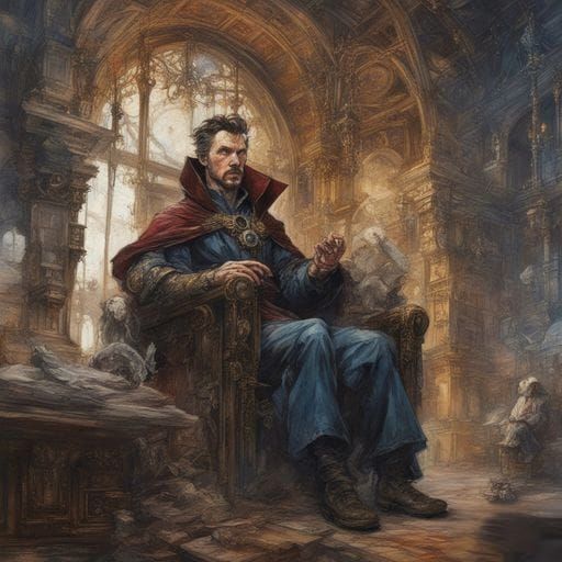 Mystical Sorcerer in Esoteric Attire