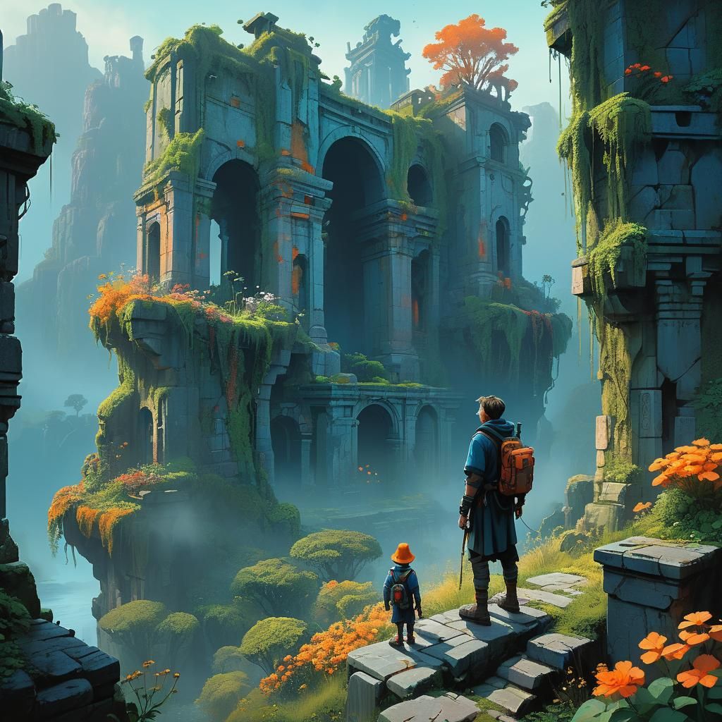 Ancient City Unveiled in Mystical Landscape by a lone Explor...