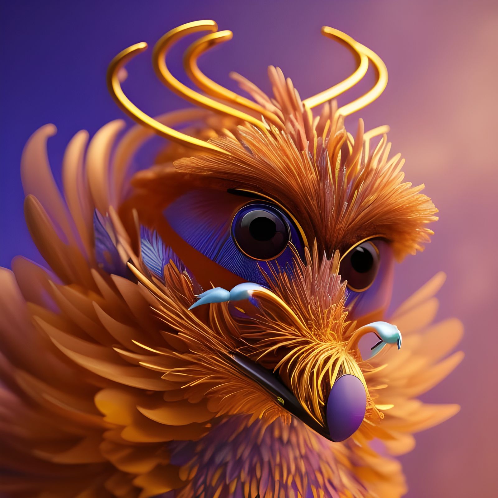 Sacred Geometry Bird in Neon Hues