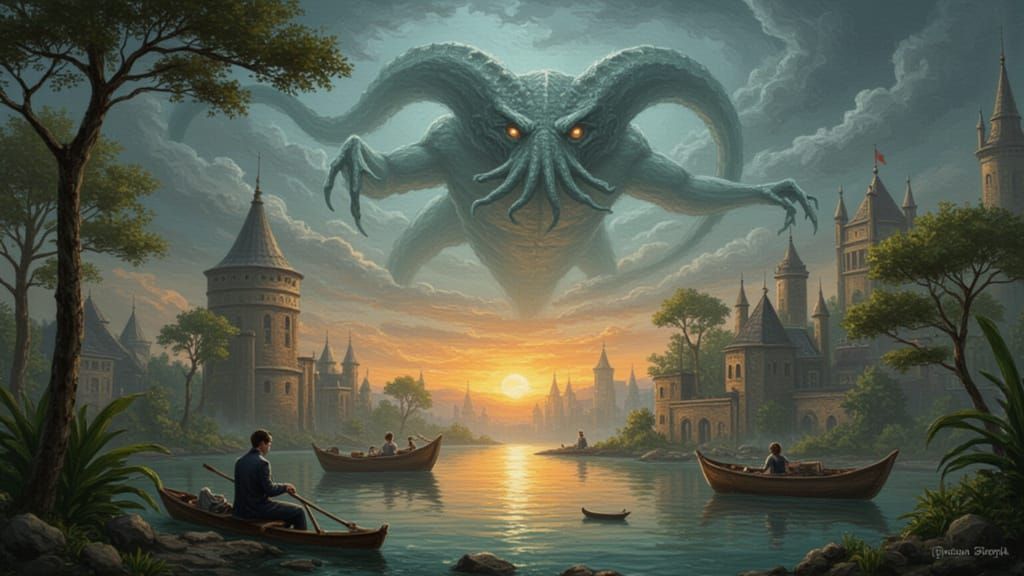 Beautiful Impasto Painting of a Dreamlike Landscape