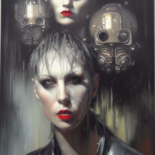 Dark Dieselpunk Portrait of a Mysterious Figure