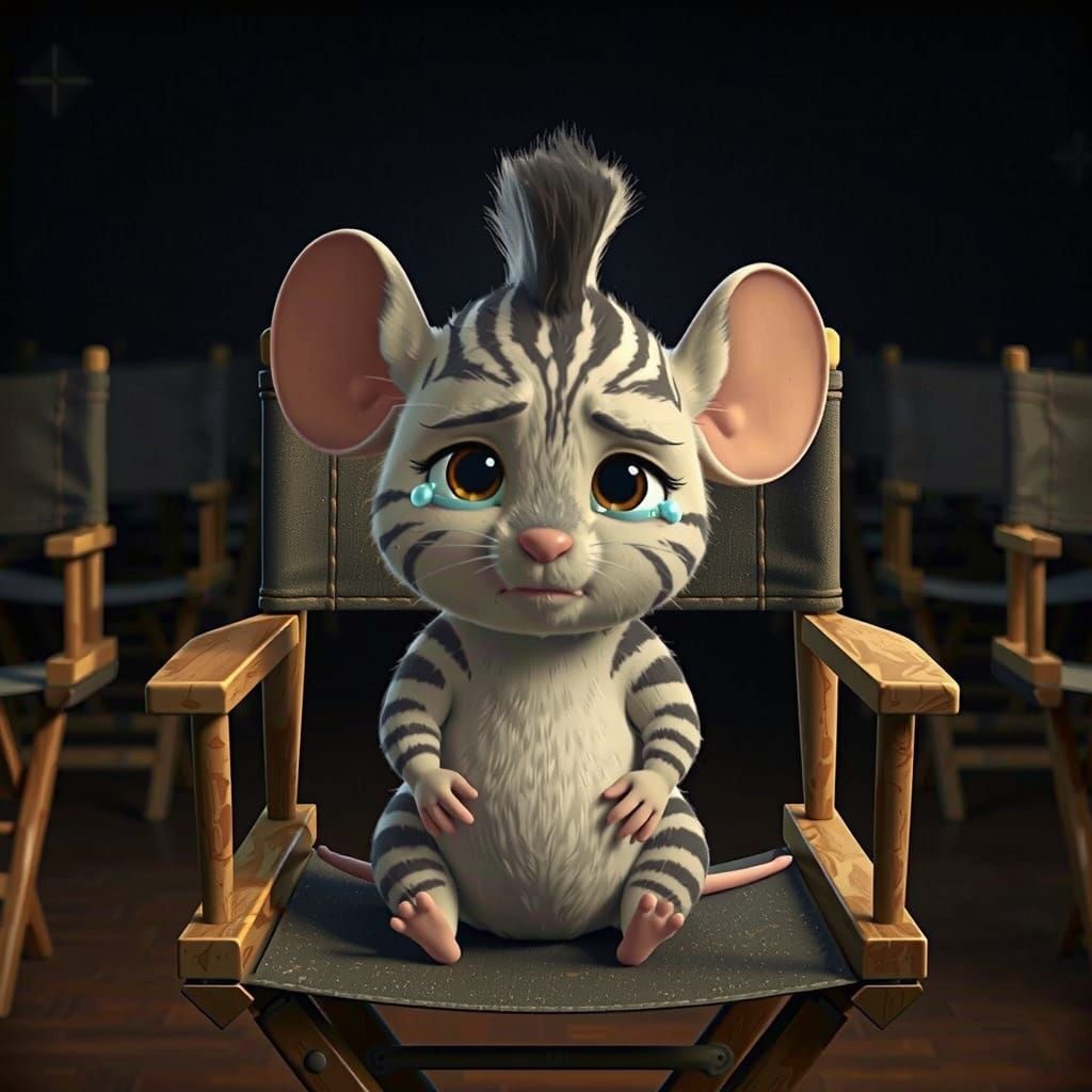 Extreme wide shot. A 3d pixar style cute adorable beautiful ...