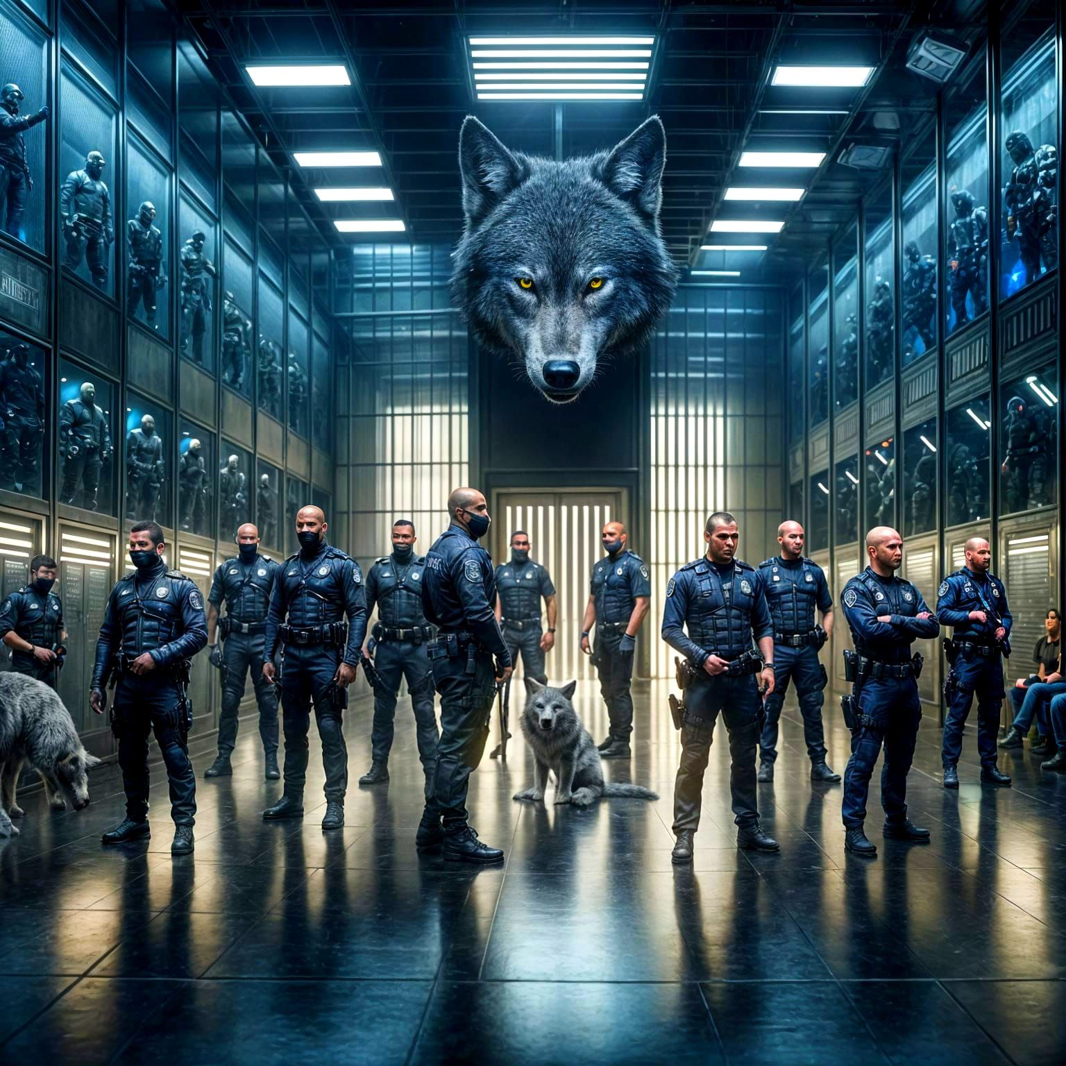 High-Tech Prison Standoff: Police vs Wolves & Ninjas in Cybe...
