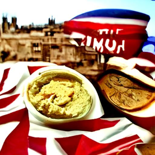 Vibrant Dreamscape Hummus in Neo-Romantic Style