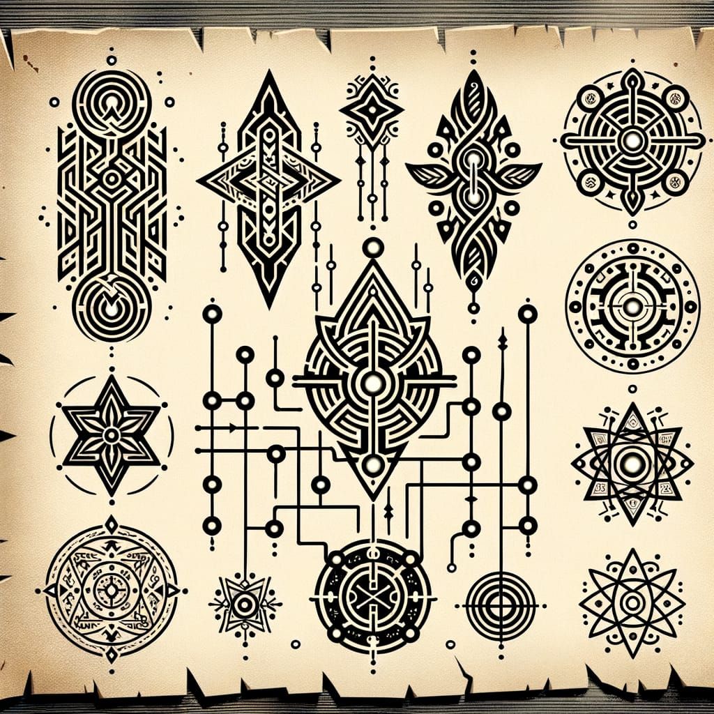Magical Tattoo Designs: Tribal, Alchemical, and Circuit Flow