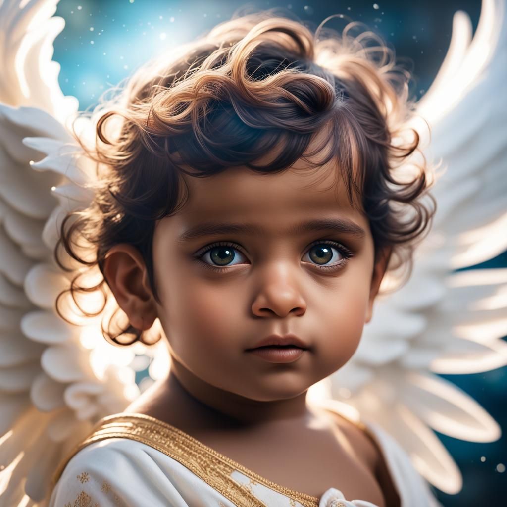 Sri Lankan Baby Angel with Ethereal Glow in Soft Focus