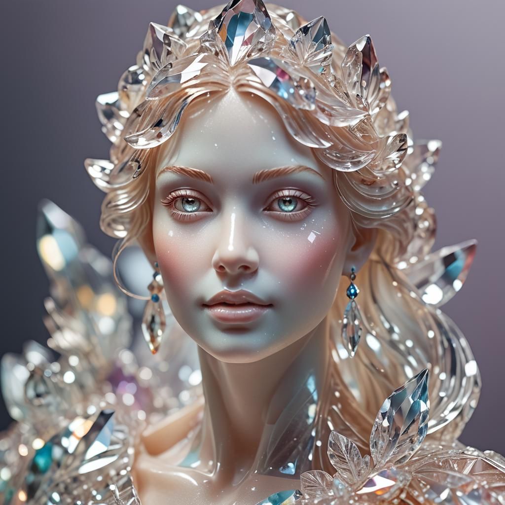 Crystal Woman Elegance in Delicate Macro Photography