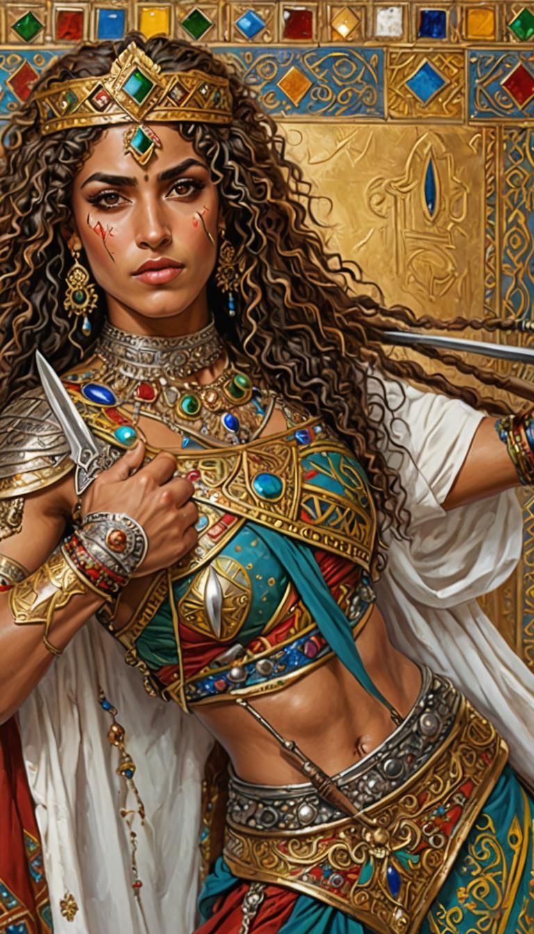 Noble Warrior Princess in Traditional Kabyle Regalia