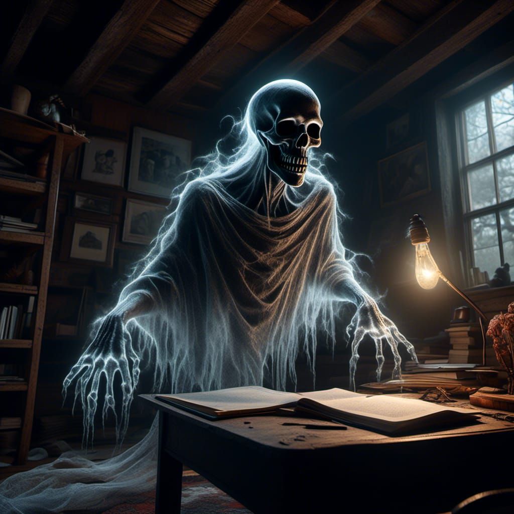 Surreal Dark Fantasy Portrait of an Ethereal Ghost Entity