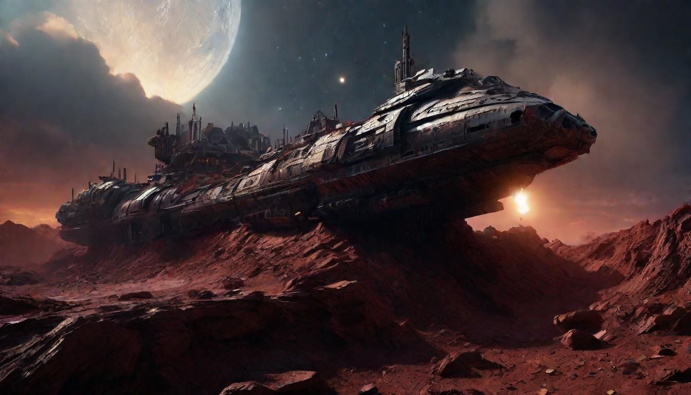 Spaceship Wreck in Fantastical, Intricate Detail