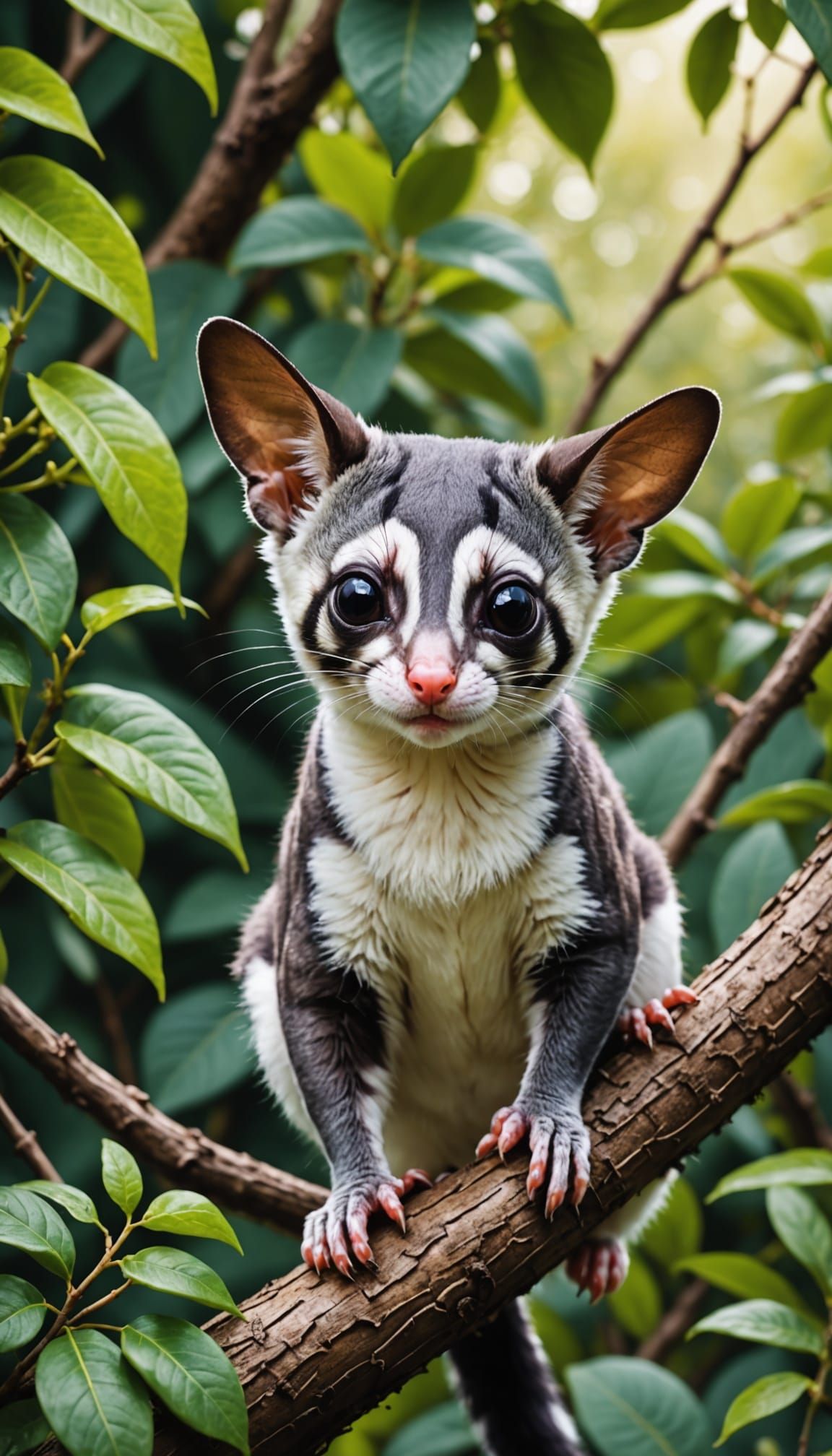 Sugar Glider in Whimsical Bushland Scene